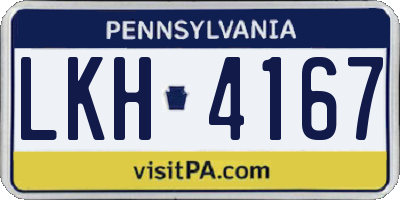PA license plate LKH4167