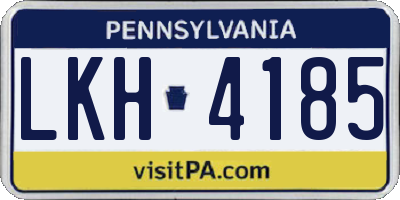 PA license plate LKH4185