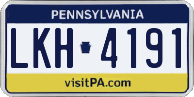 PA license plate LKH4191