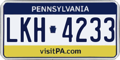 PA license plate LKH4233