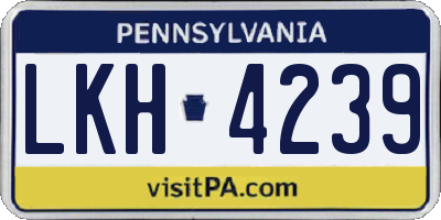 PA license plate LKH4239