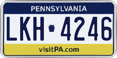 PA license plate LKH4246