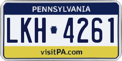 PA license plate LKH4261