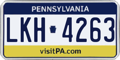 PA license plate LKH4263