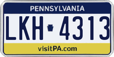 PA license plate LKH4313