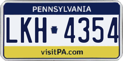 PA license plate LKH4354
