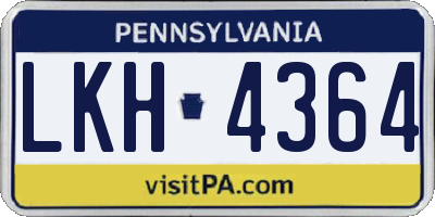 PA license plate LKH4364