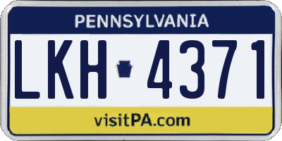 PA license plate LKH4371