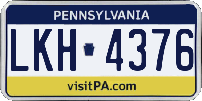 PA license plate LKH4376