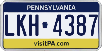 PA license plate LKH4387
