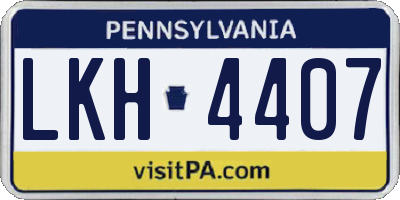 PA license plate LKH4407