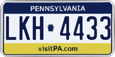 PA license plate LKH4433