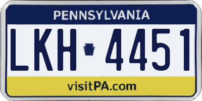 PA license plate LKH4451