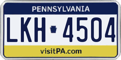 PA license plate LKH4504
