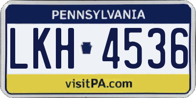 PA license plate LKH4536