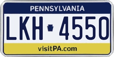PA license plate LKH4550