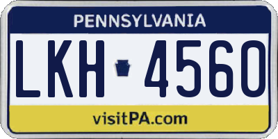 PA license plate LKH4560