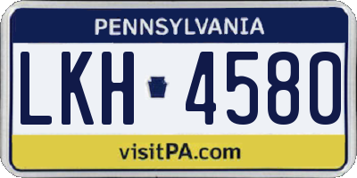 PA license plate LKH4580
