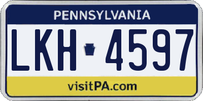 PA license plate LKH4597
