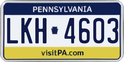 PA license plate LKH4603