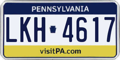 PA license plate LKH4617