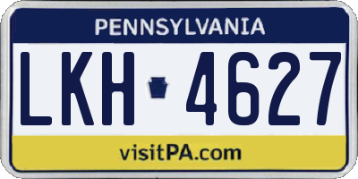 PA license plate LKH4627
