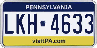 PA license plate LKH4633