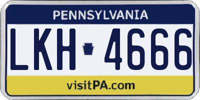 PA license plate LKH4666
