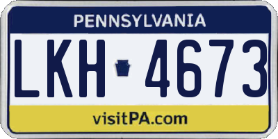 PA license plate LKH4673