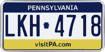 PA license plate LKH4718