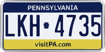 PA license plate LKH4735