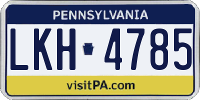 PA license plate LKH4785