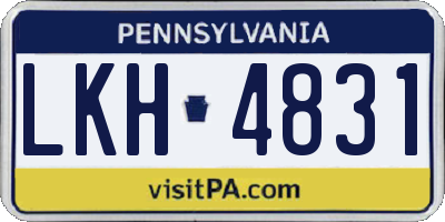 PA license plate LKH4831