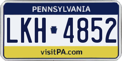 PA license plate LKH4852