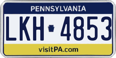PA license plate LKH4853