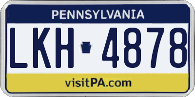 PA license plate LKH4878