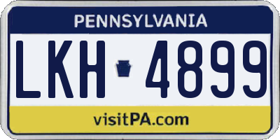 PA license plate LKH4899