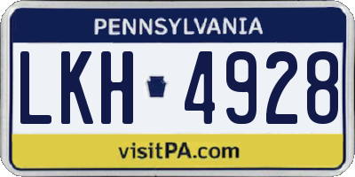 PA license plate LKH4928