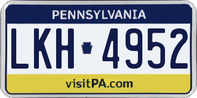 PA license plate LKH4952