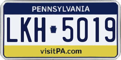 PA license plate LKH5019