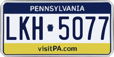 PA license plate LKH5077