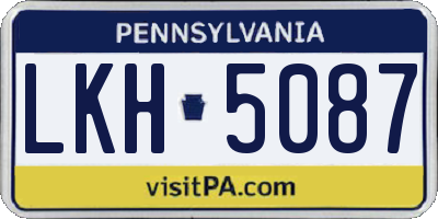 PA license plate LKH5087