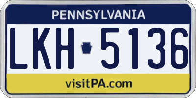 PA license plate LKH5136