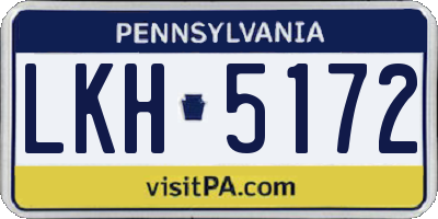 PA license plate LKH5172