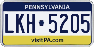 PA license plate LKH5205