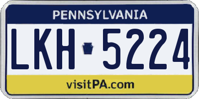 PA license plate LKH5224
