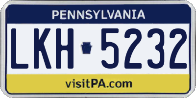 PA license plate LKH5232