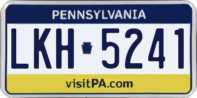 PA license plate LKH5241