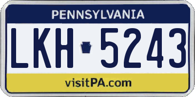 PA license plate LKH5243