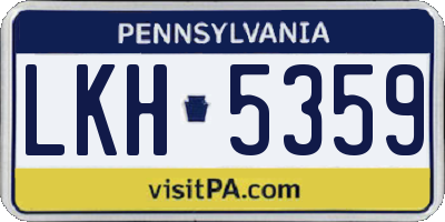 PA license plate LKH5359
